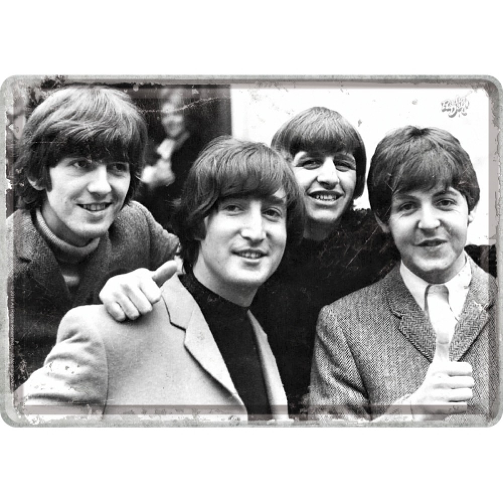 Placa metalica - The Beatles - Photo - 10x14 cm